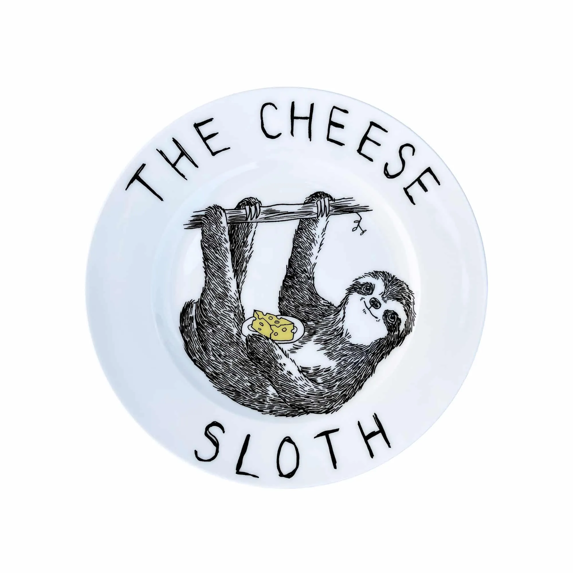 Cheese Sloth Side Plate, 20cm