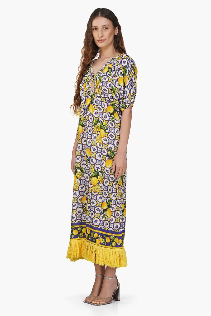 Citrus Lemon Printed Dress