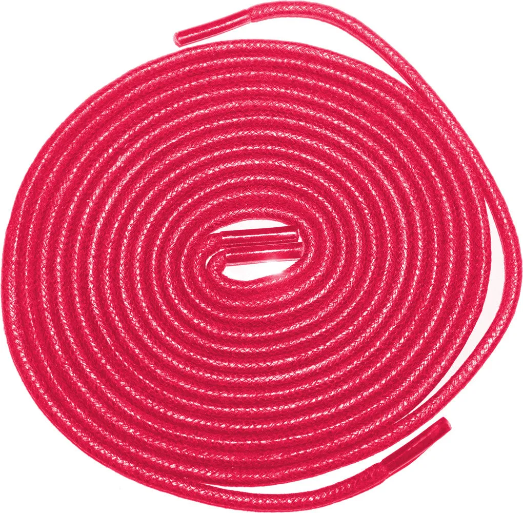 [Coral Red] - Round Waxed Cotton Shoelaces