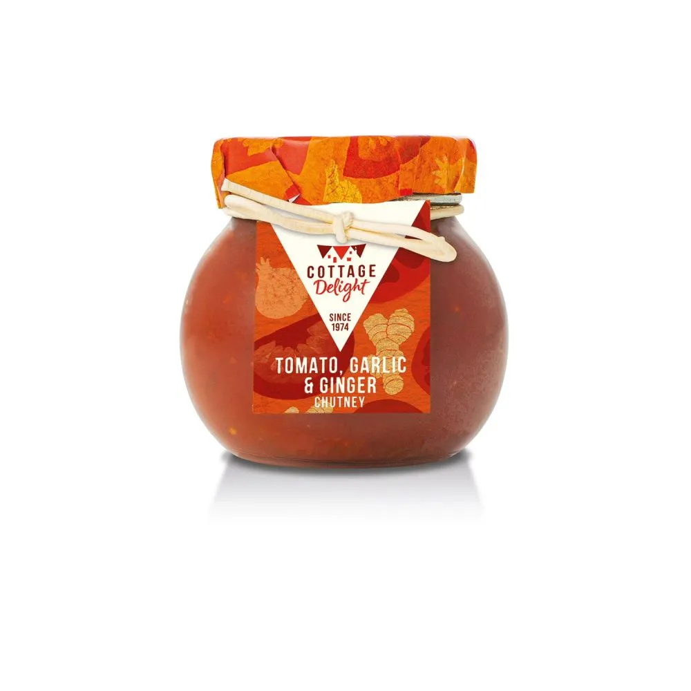 Exquisite 105g Tomato, Garlic & Ginger Chutney by Cottage Delight