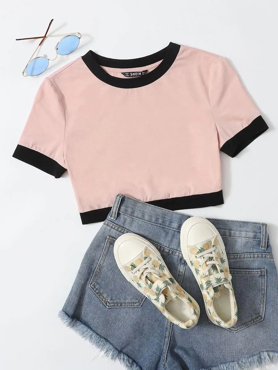 Crop Ringer Tee