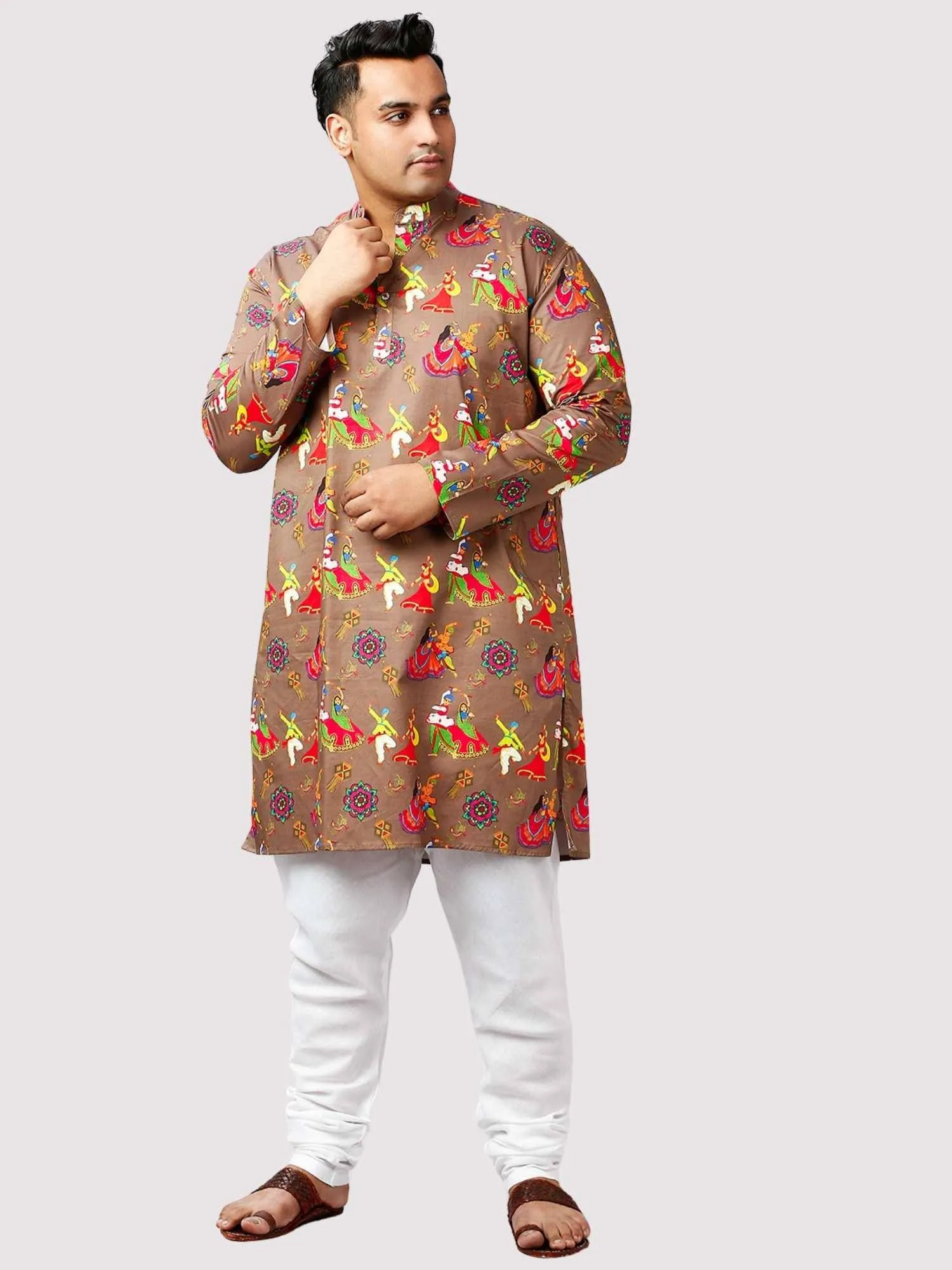 Dandiya Raas Printed Kurta Men's Plus Size