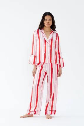 Dietrich Candy Stripe Silk Pyjama Set