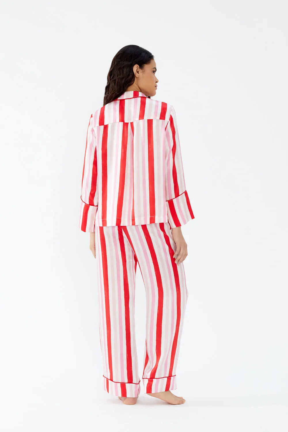 Dietrich Candy Stripe Silk Pyjama Set