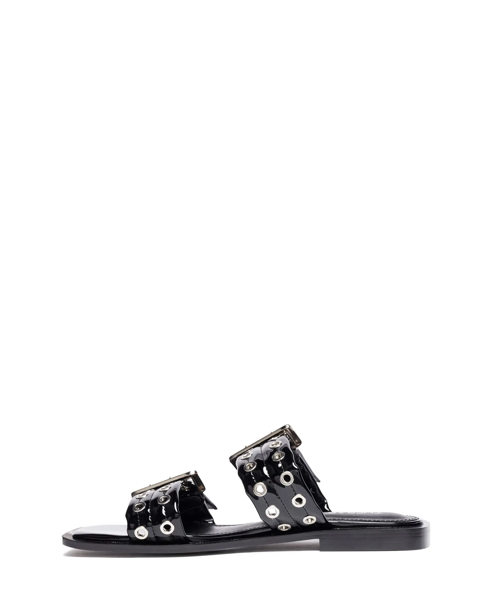 Ego Flat Sandal Black Patent