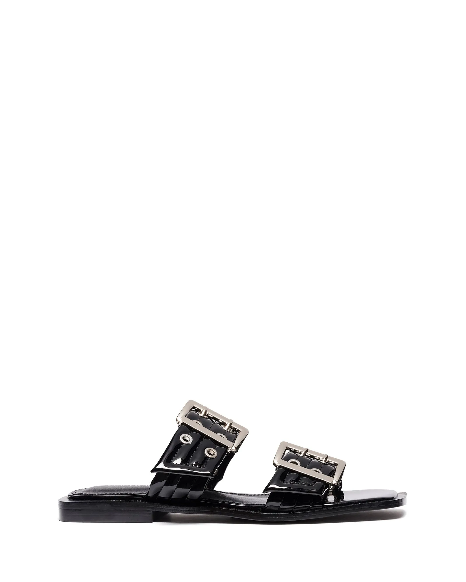 Ego Flat Sandal Black Patent