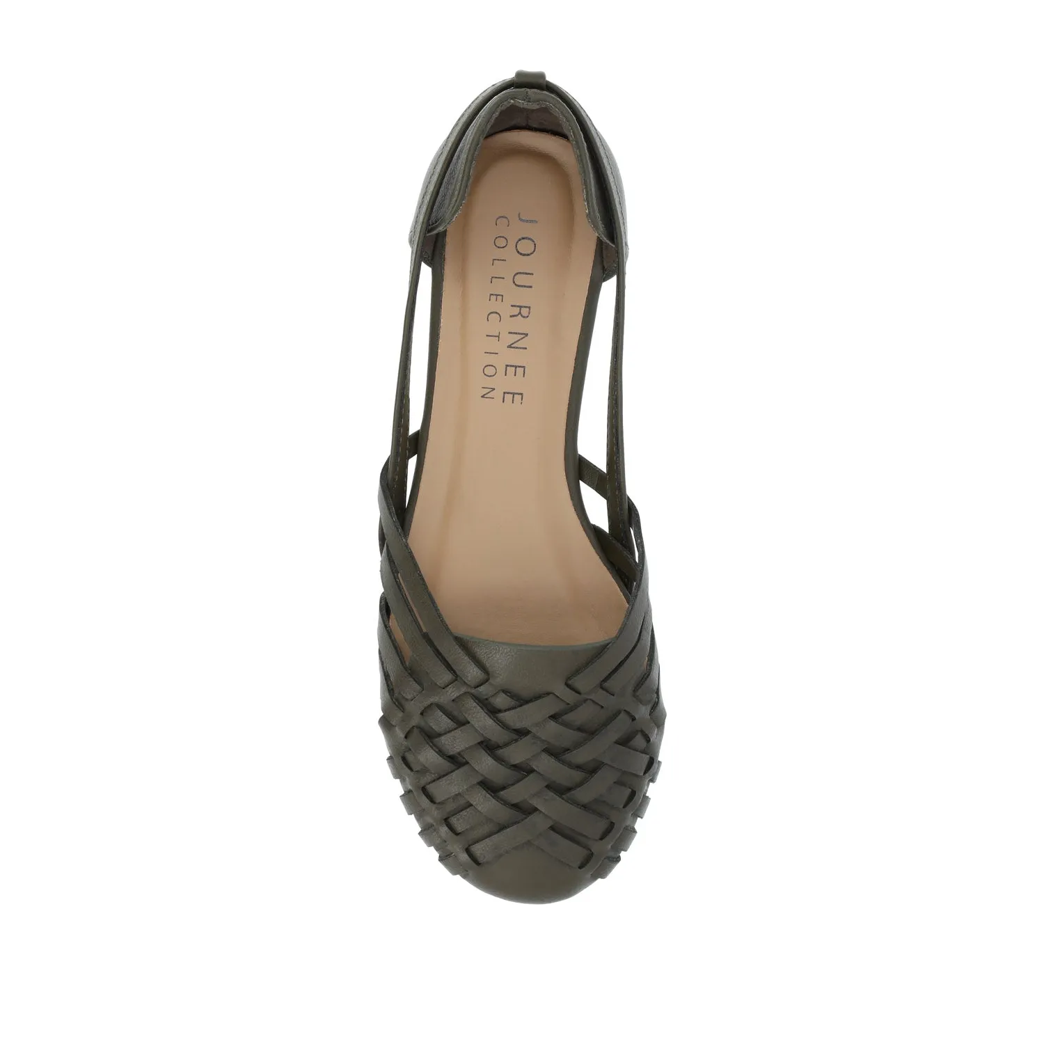 EKKO WOVEN FLATS IN FAUX LEATHER