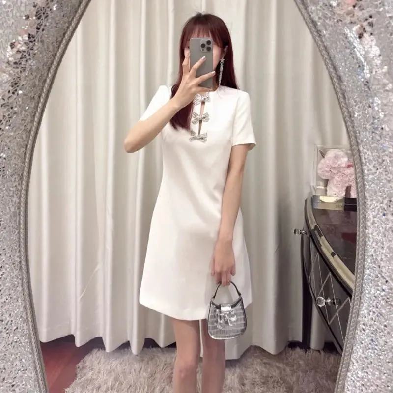 Elegant Slimming Dress Commuting Elegant Slimming Work High Sense Elegant Short Sleeve A- Line Dress