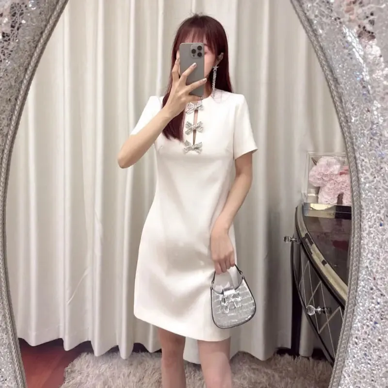 Elegant Slimming Dress Commuting Elegant Slimming Work High Sense Elegant Short Sleeve A- Line Dress