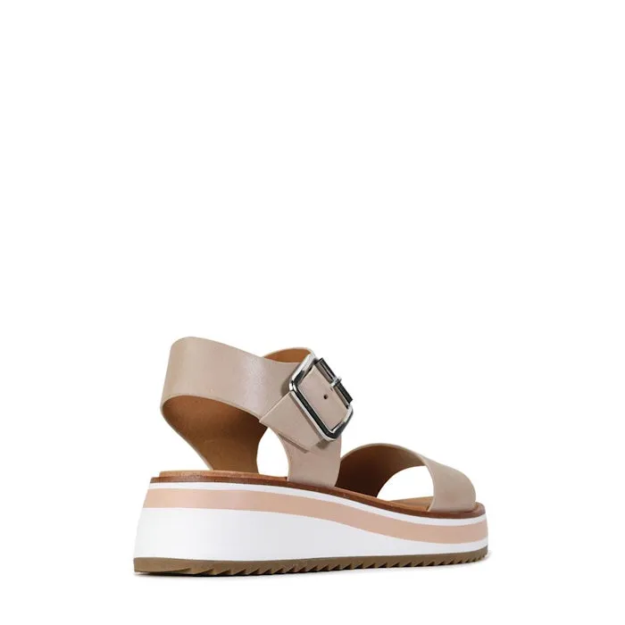 EOS Sporty Stone Leather Ankle Strap Sandal