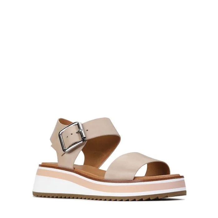 EOS Sporty Stone Leather Ankle Strap Sandal