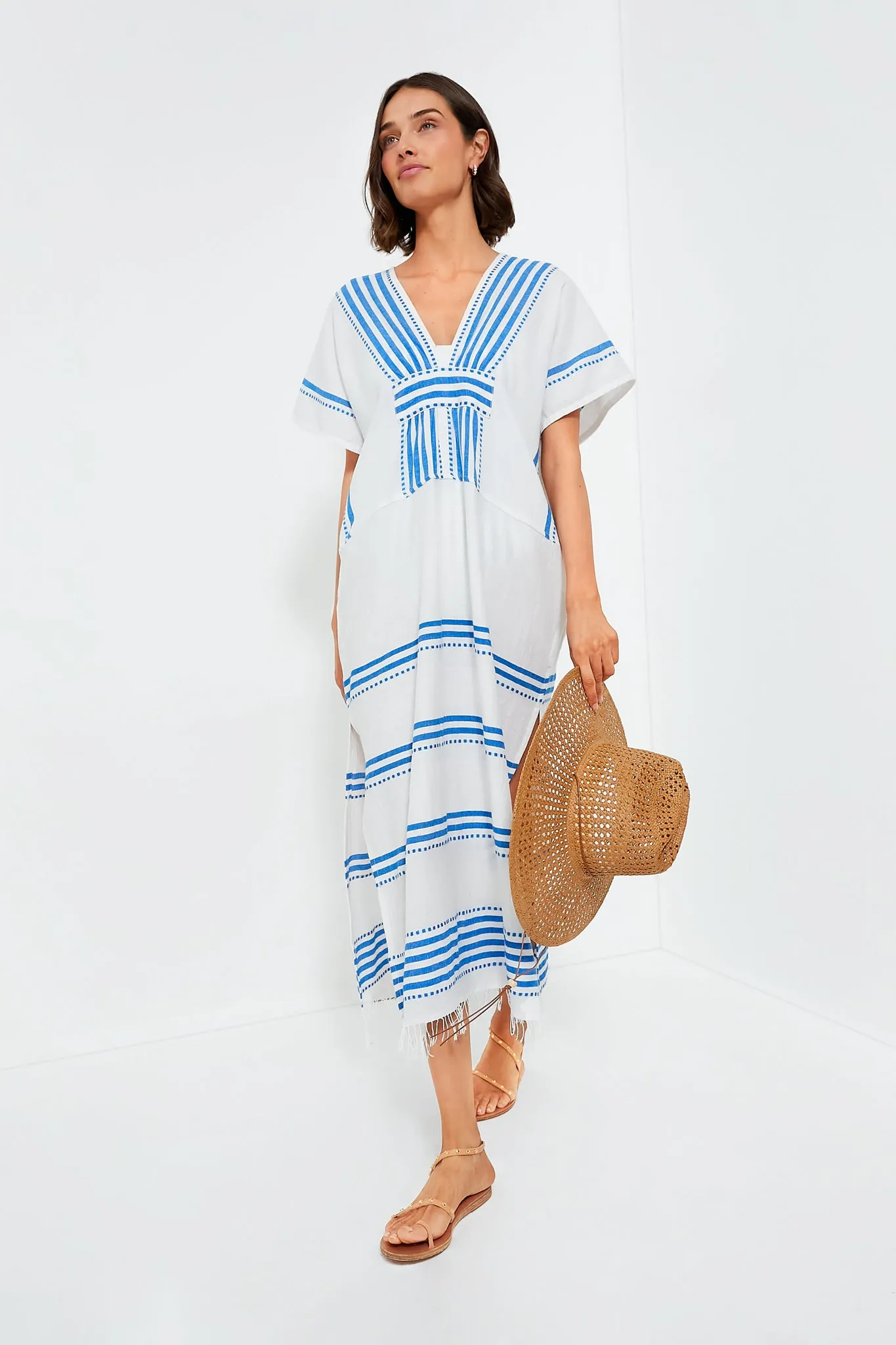 Eshe Blue V Neck Caftan