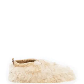 ETHICALLY AND CRUELTY FREE ALPACA SLIPPERS IN CREME COLOUR