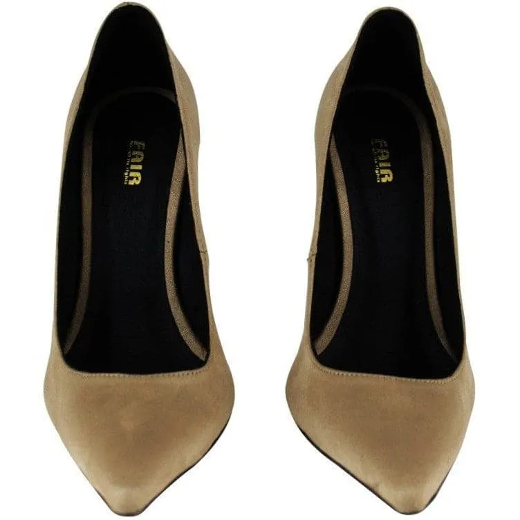 Faux-Suede 110mm High Heels (Sand) by FAIR Shoes