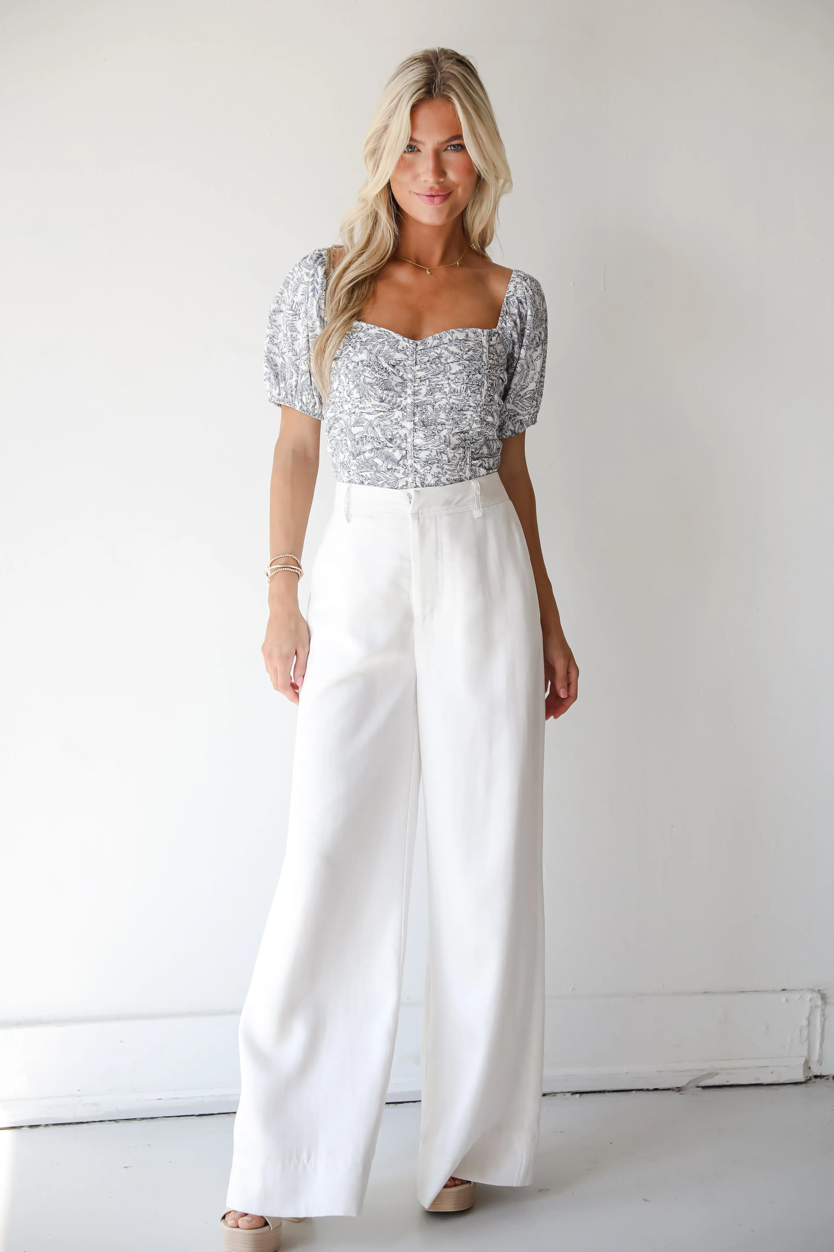 FINAL SALE - Lasting Cuteness White Trouser Pants