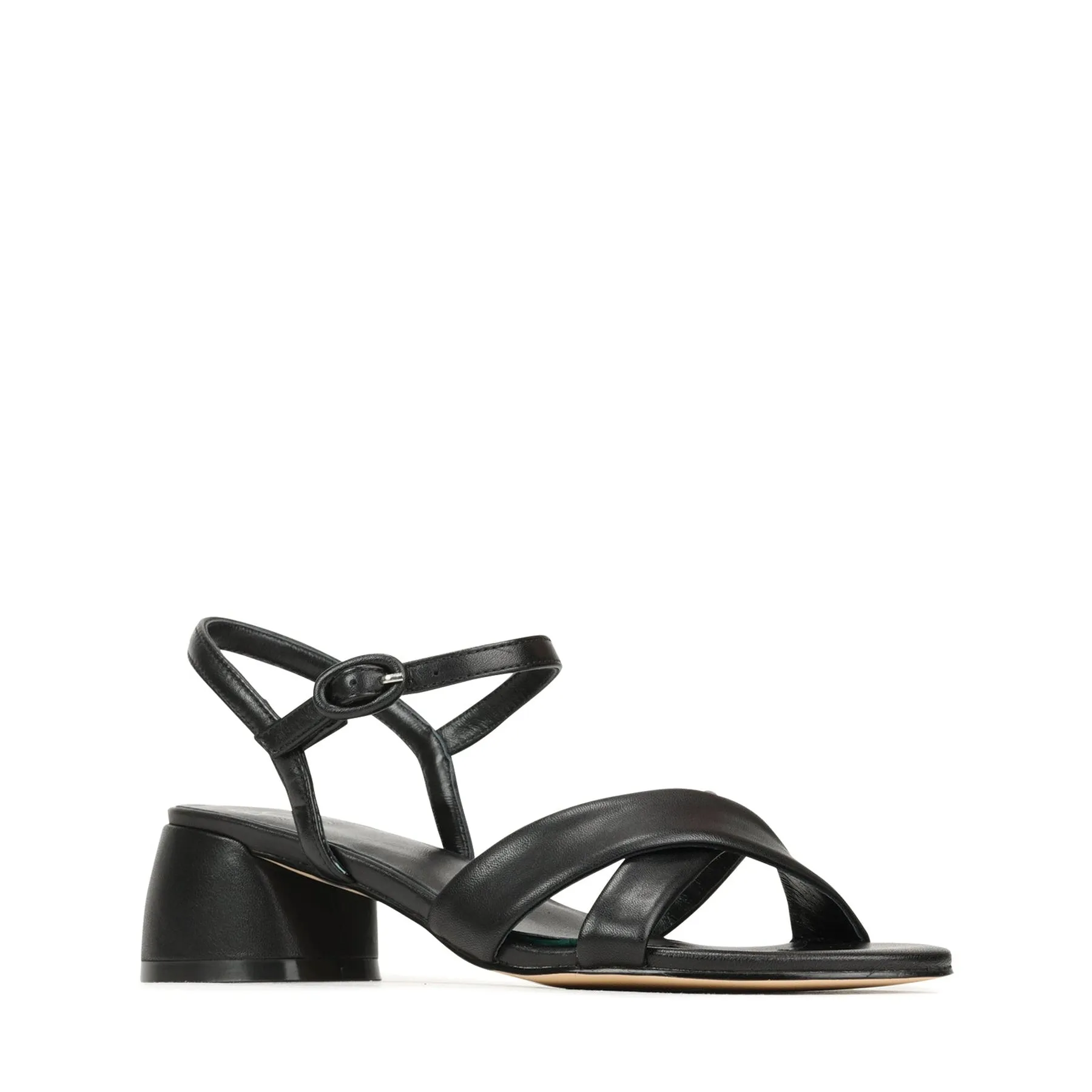 FIORA LEATHER BLOCK HEEL SANDALS