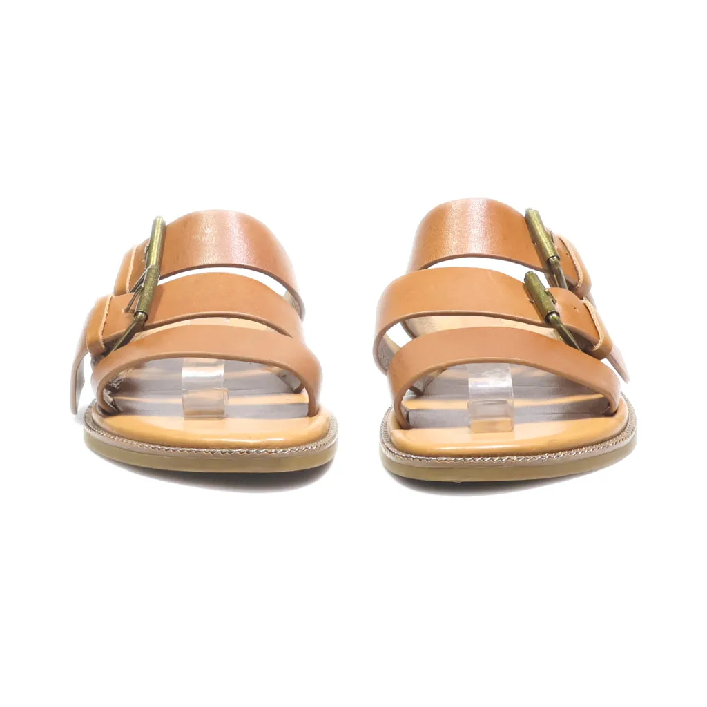 Franco Sarto Flat Sandals Leather Brown Colour For Women