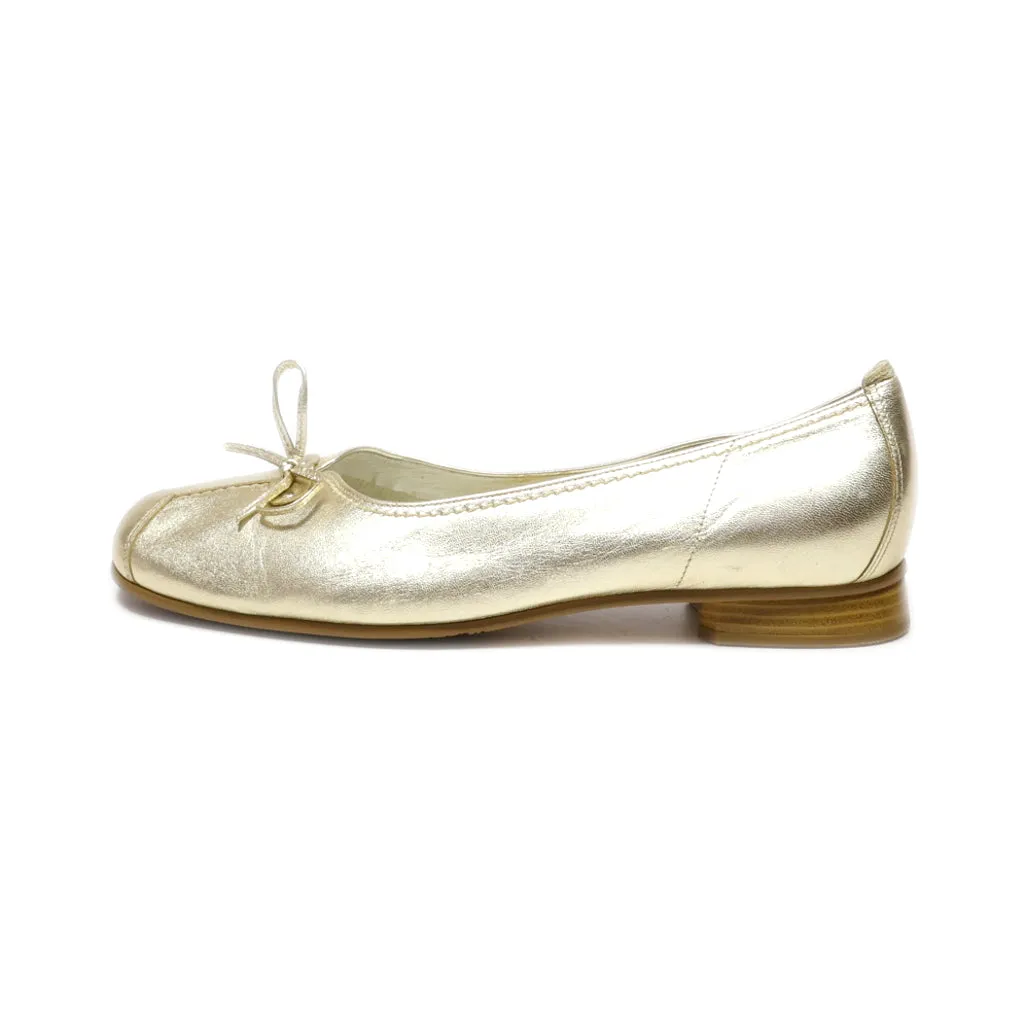 Gabor Ballerinas Leather Gold Colour For Women