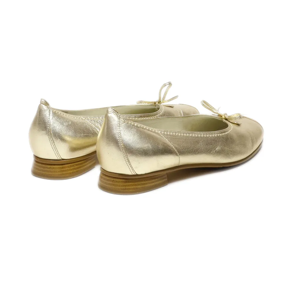 Gabor Ballerinas Leather Gold Colour For Women