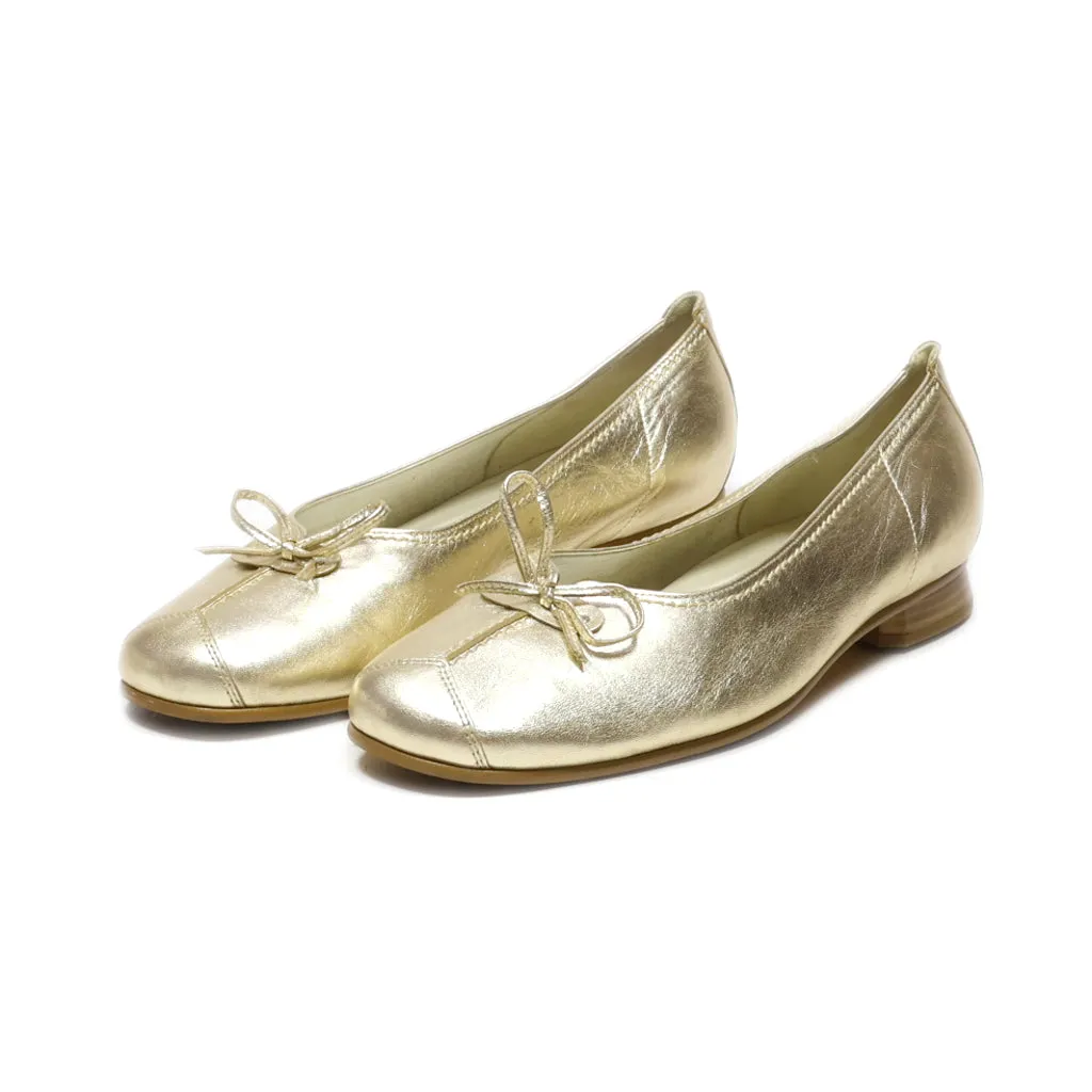 Gabor Ballerinas Leather Gold Colour For Women