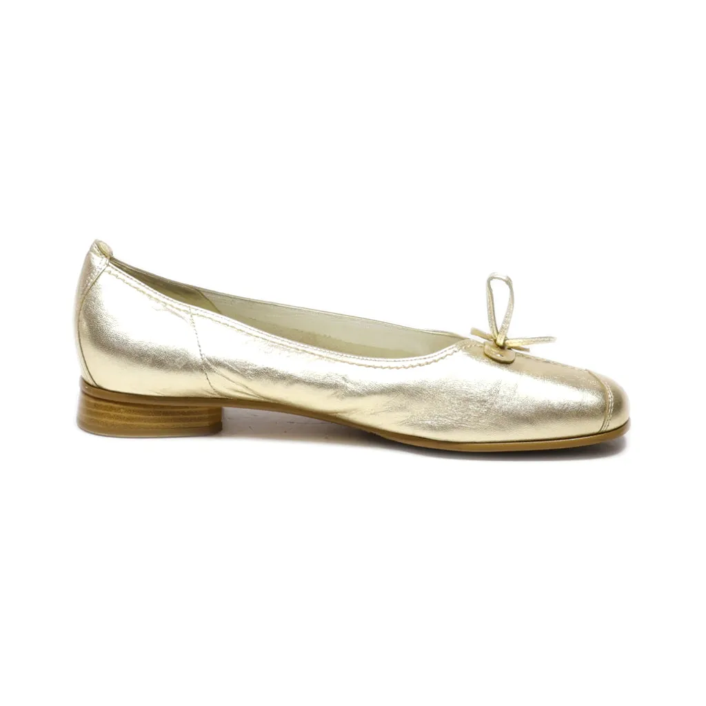 Gabor Ballerinas Leather Gold Colour For Women