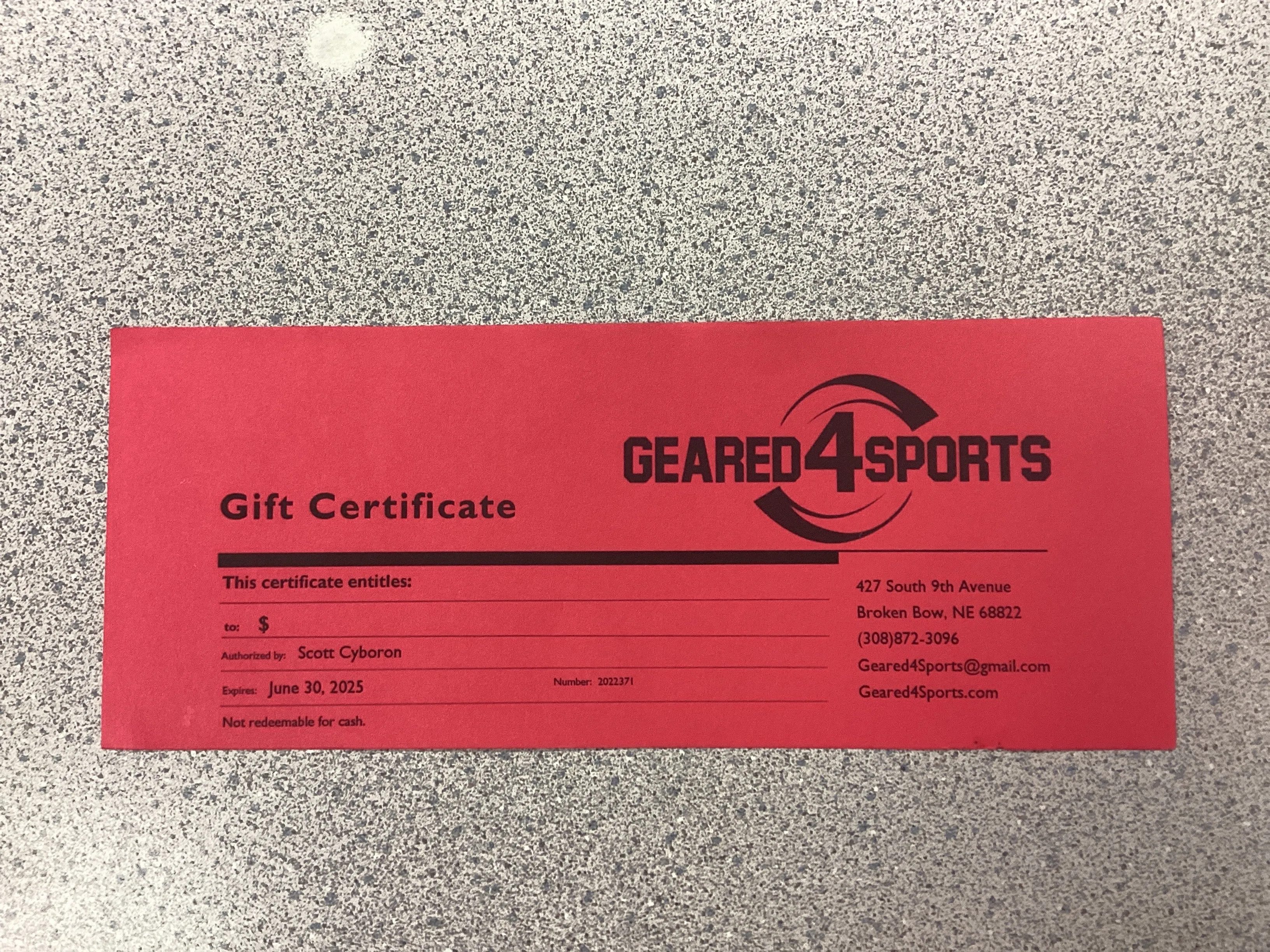 Gift Certificate