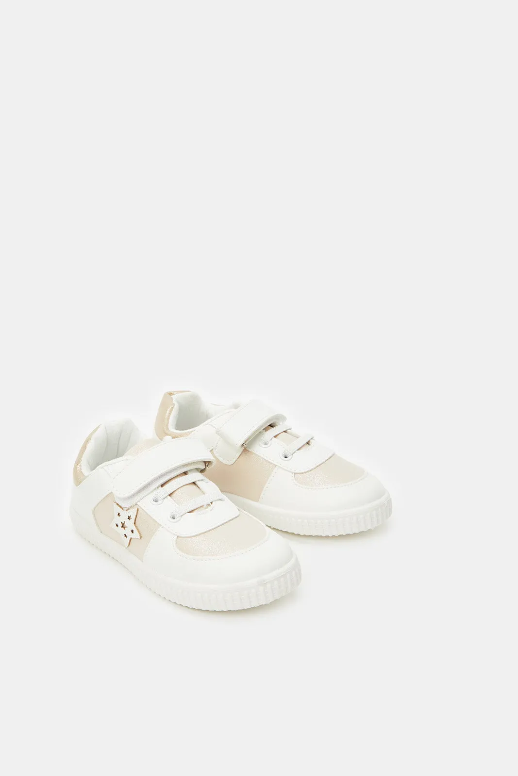 Girls White Star Patch Sneaker