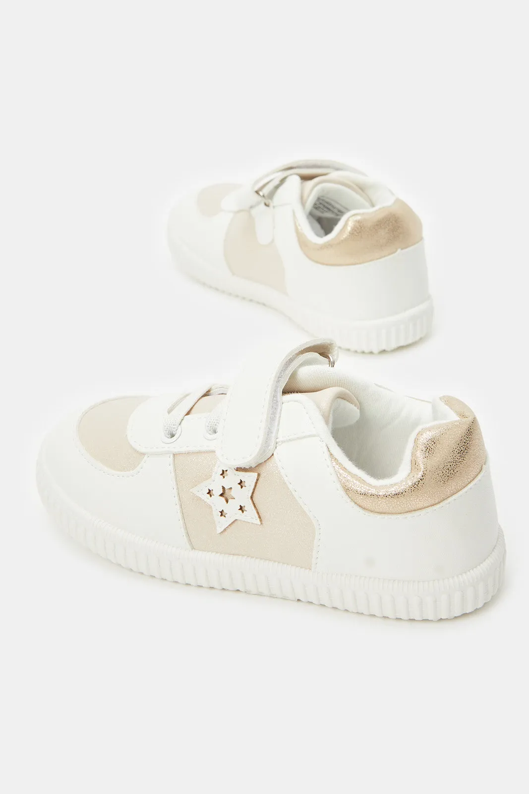 Girls White Star Patch Sneaker