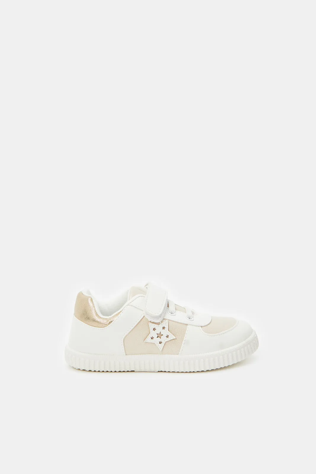 Girls White Star Patch Sneaker