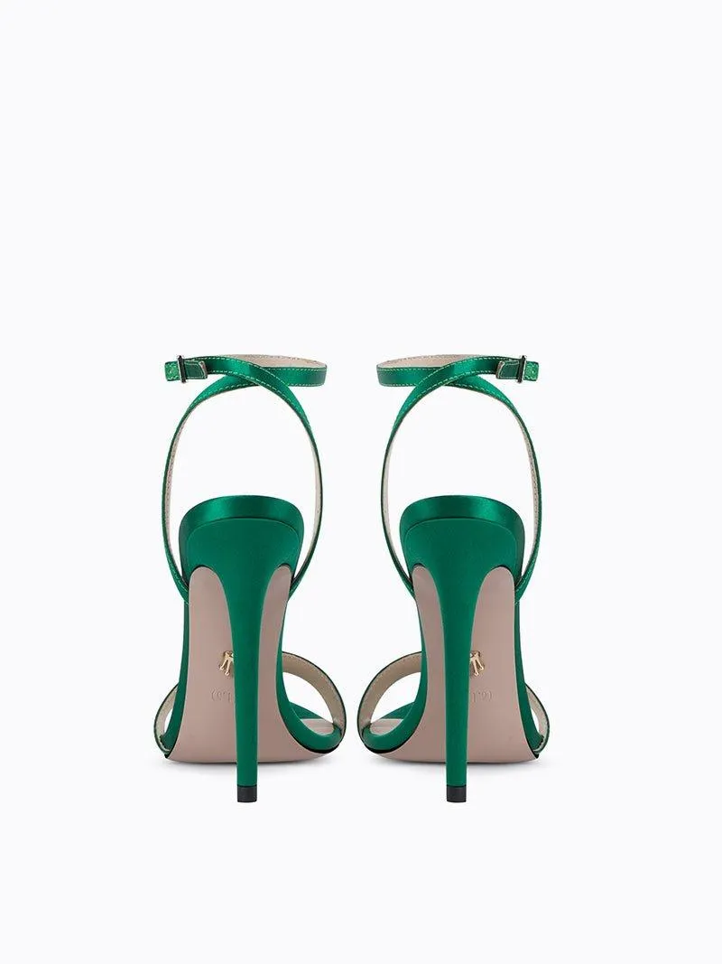 Green Sexy Elegant green stiletto open-toe belt high-heel shoe sandals - Miroo