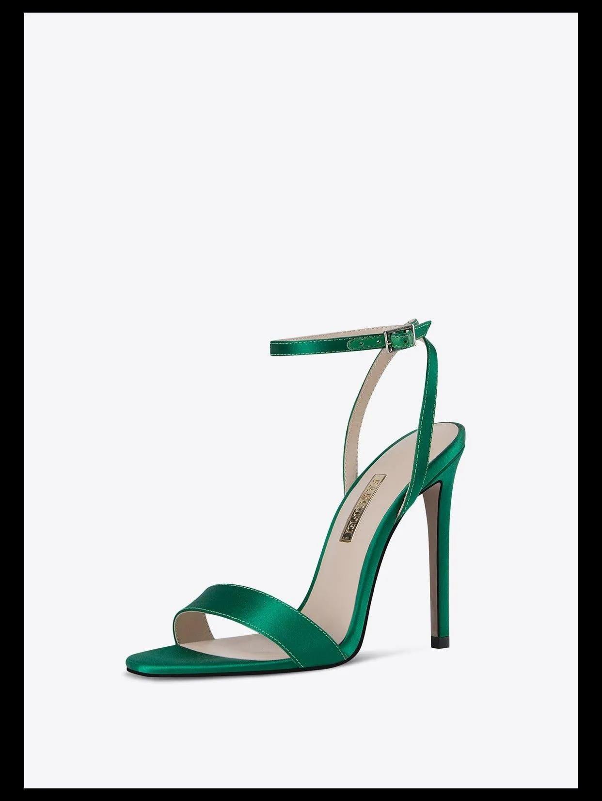 Green Sexy Elegant green stiletto open-toe belt high-heel shoe sandals - Miroo