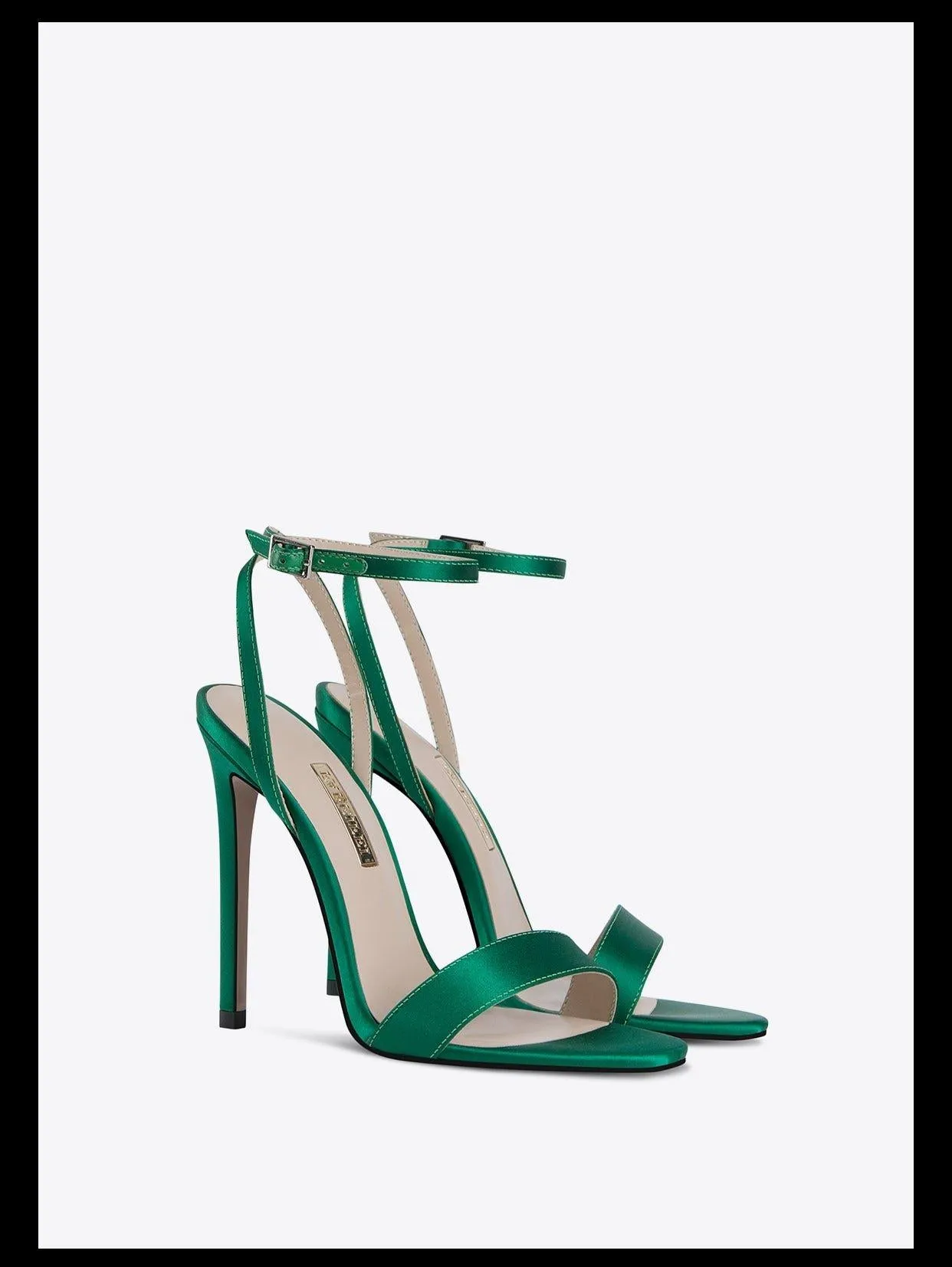 Green Sexy Elegant green stiletto open-toe belt high-heel shoe sandals - Miroo