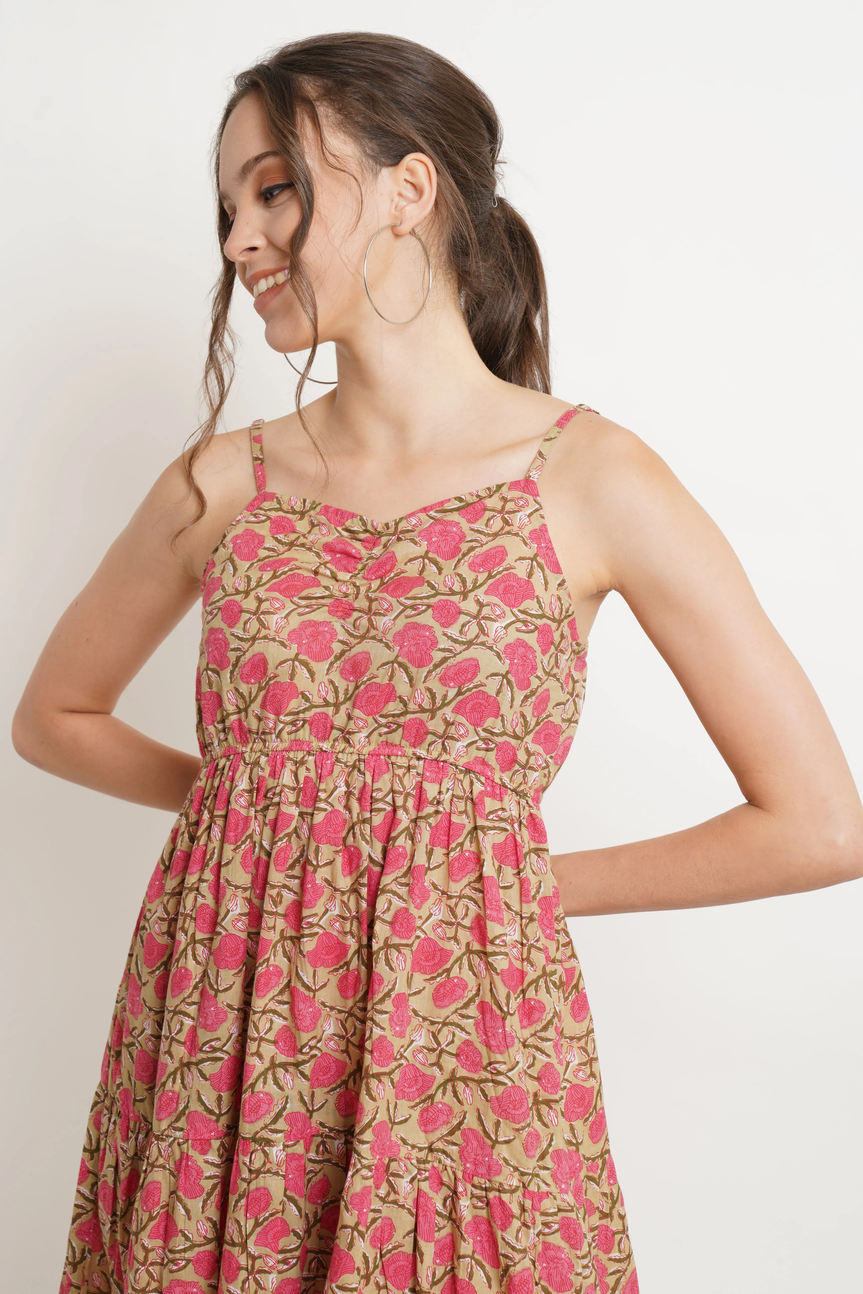 Handcrafted Cotton Floral Dress For Women