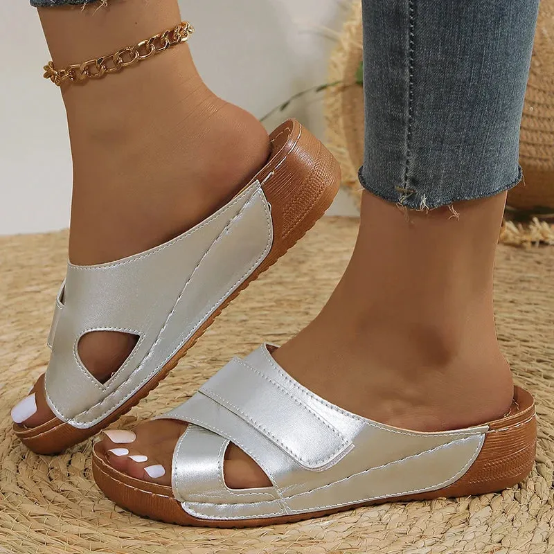 Hnzxzm Women Sandals Wedge Heels Sandals For Summer Shoes Women Lightweight Slippers Summer Elegant Woman Heeled Shoes Wedges Footwear