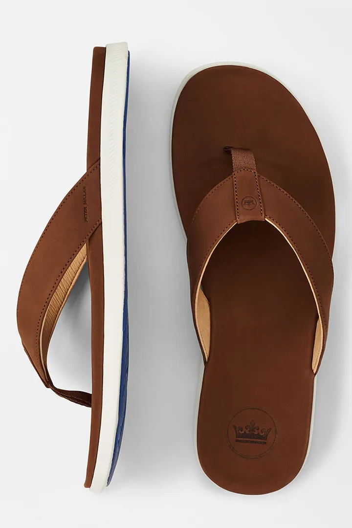 HYPERLIGHT SLIDE NUBUCK FLIP FLOP - WHISKEY