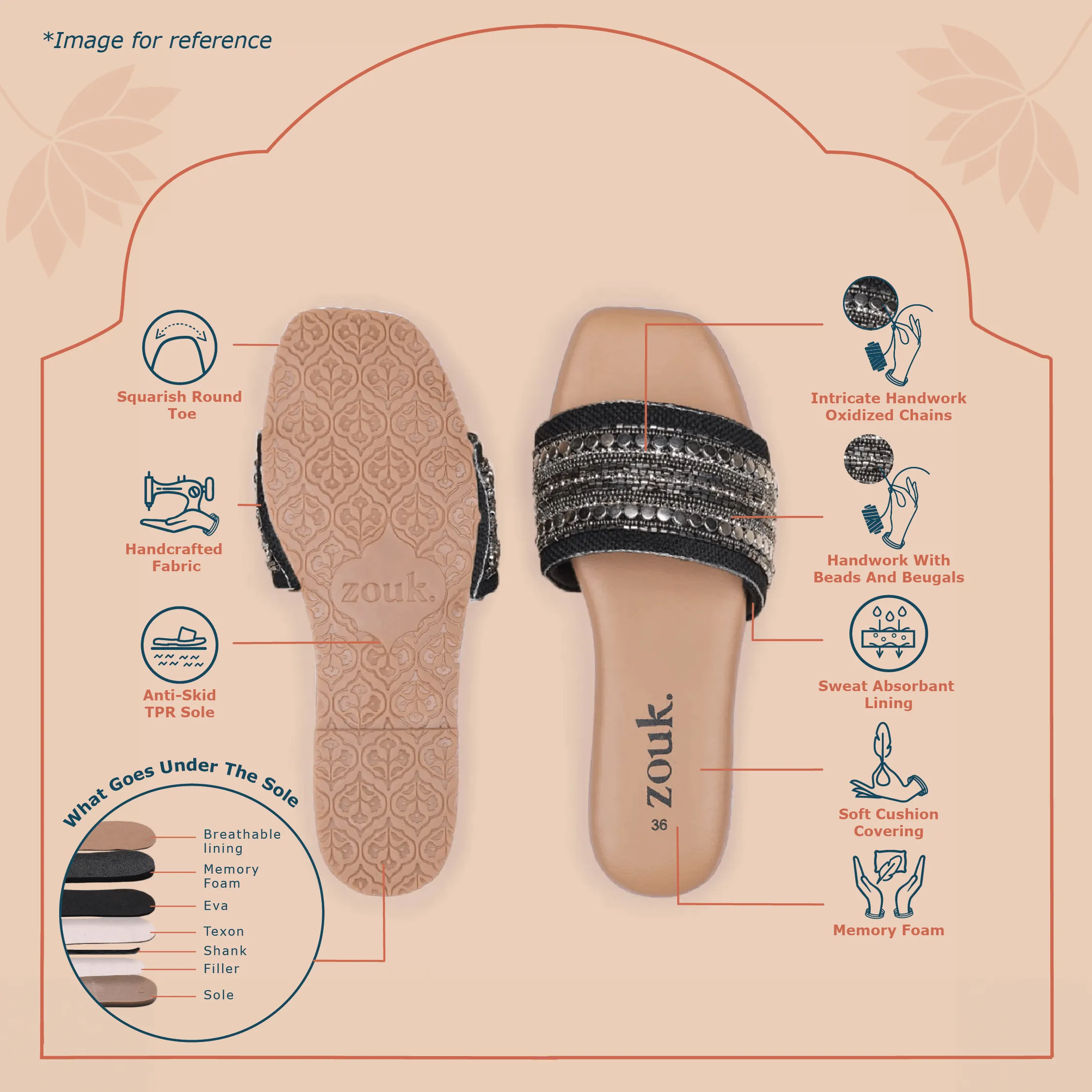 Jaipur Bohemian Oxidised Flats