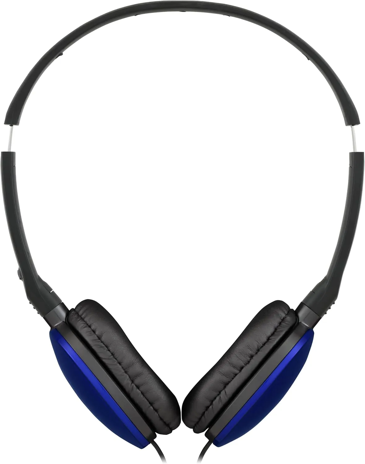 JVC HA-S160M-A Flats Foldable Compact Headphones - Glossy Blue, On/Off Microphone Switch, Perfect for Teleworking & Online Seminars