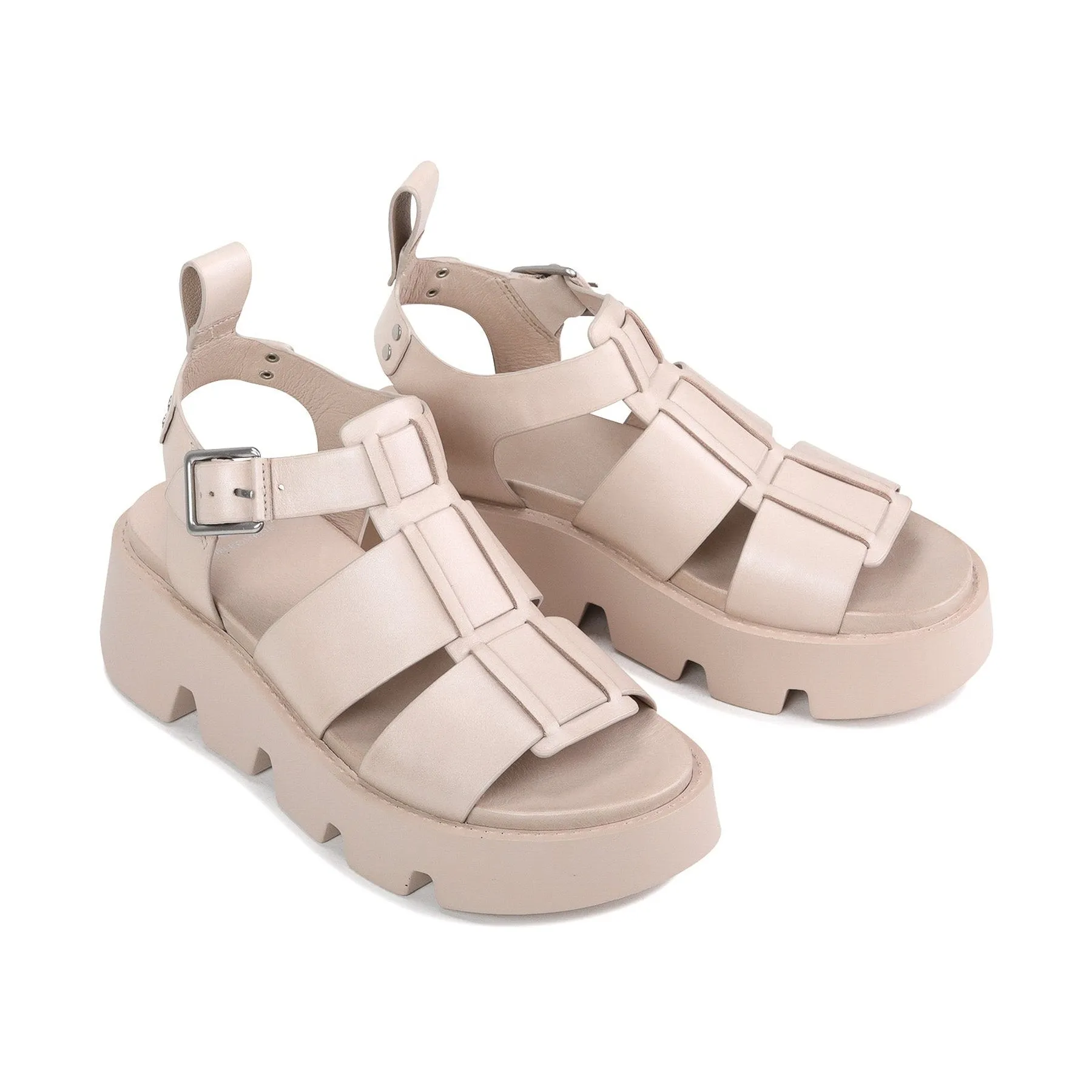 KAILAN LEATHER PLATFORM SANDALS