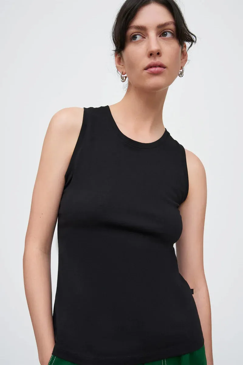 Kowtow Cross Back Singlet - Black