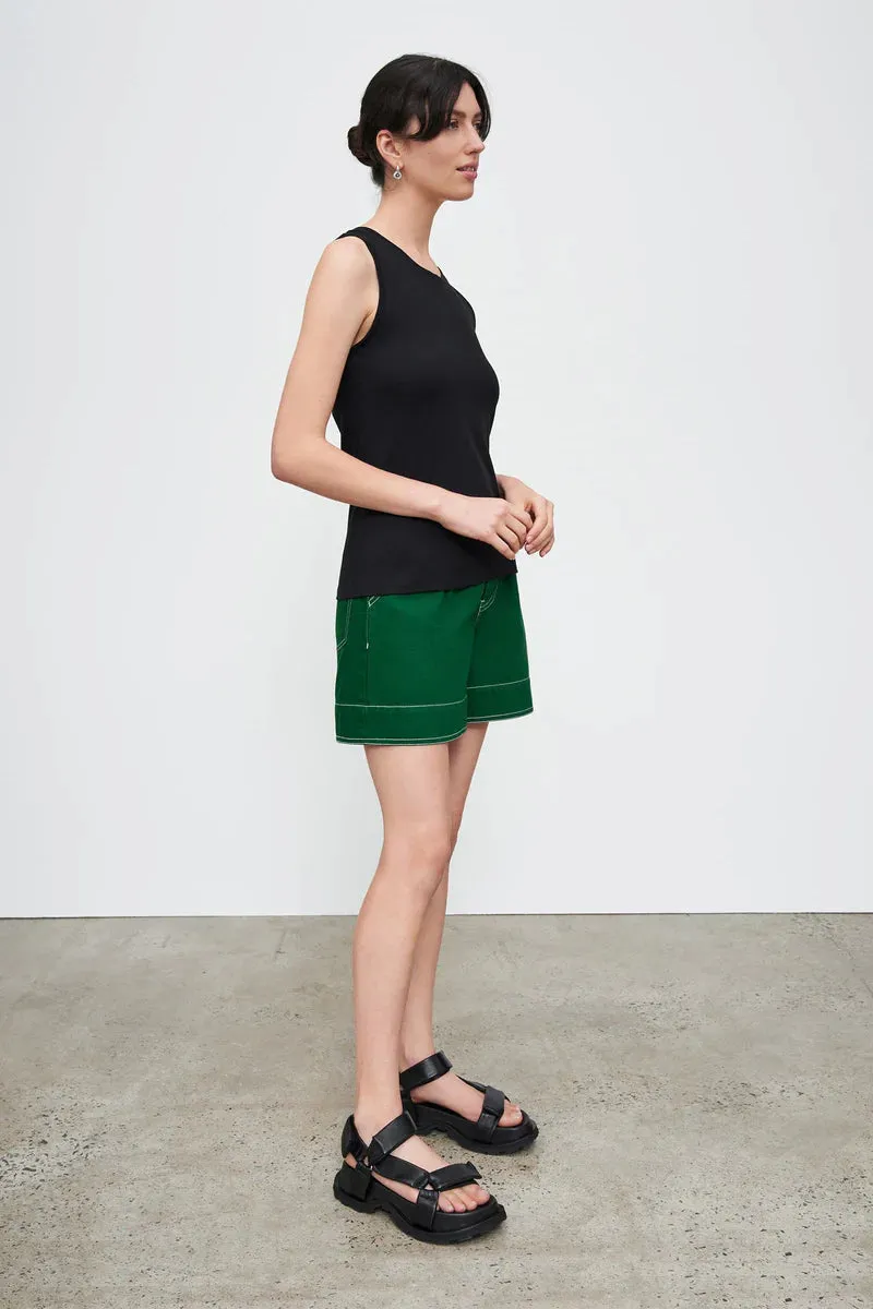 Kowtow Cross Back Singlet - Black