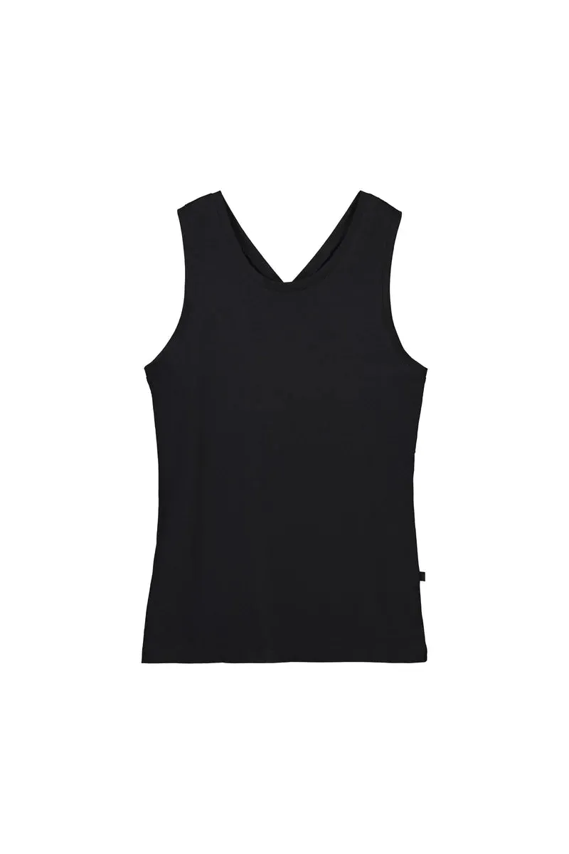 Kowtow Cross Back Singlet - Black