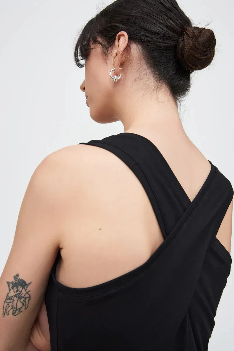 Kowtow Cross Back Singlet - Black