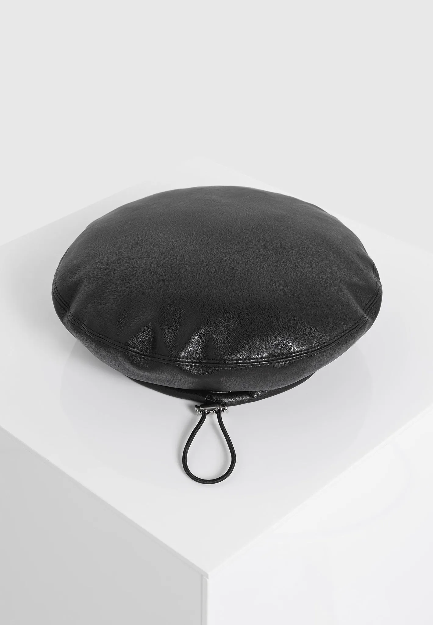 Leather Beret - Black