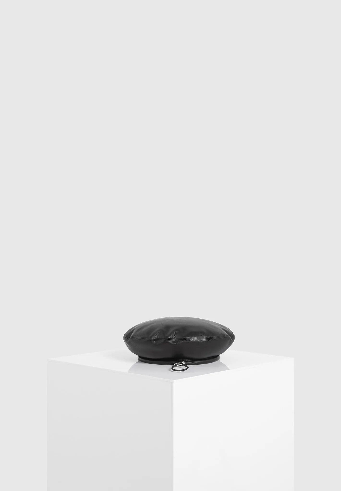 Leather Beret - Black