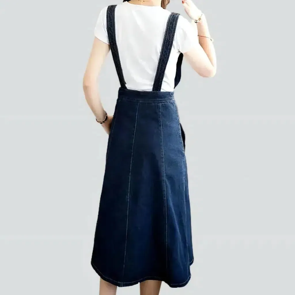 Long dark denim dress