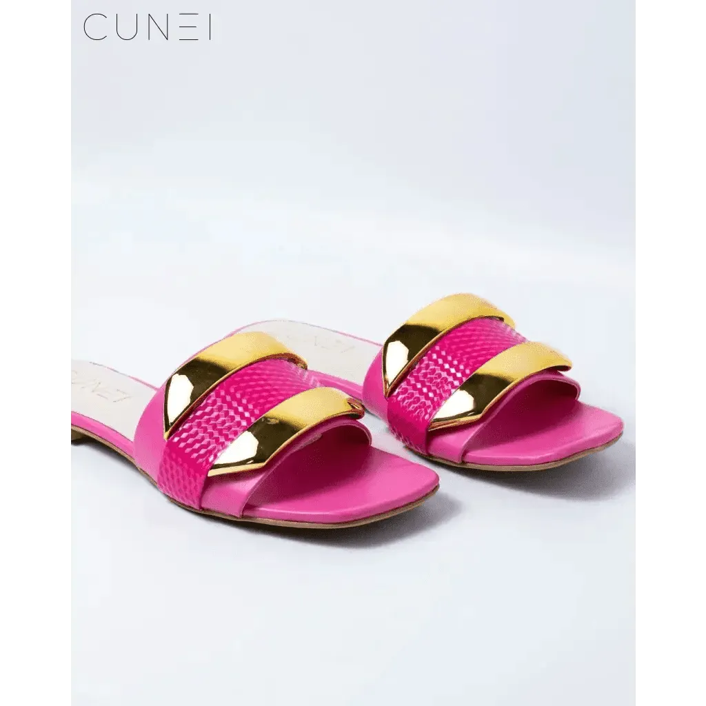 Luxe Golden Hot Pink Flats