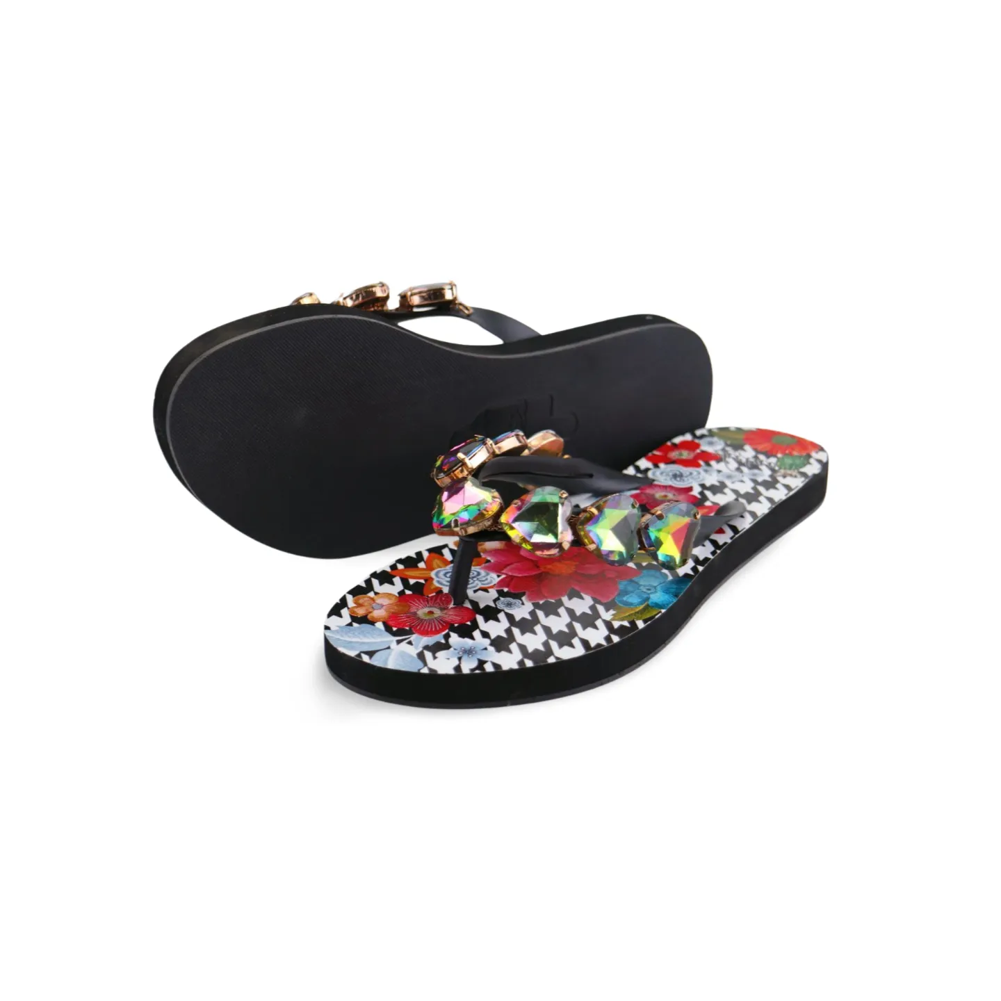 Luxury Rhinestone Flat Bottom Flip Flops Ladies Sippers