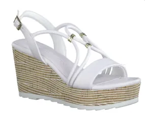 Marco Tozzi strappy white wedge 28349