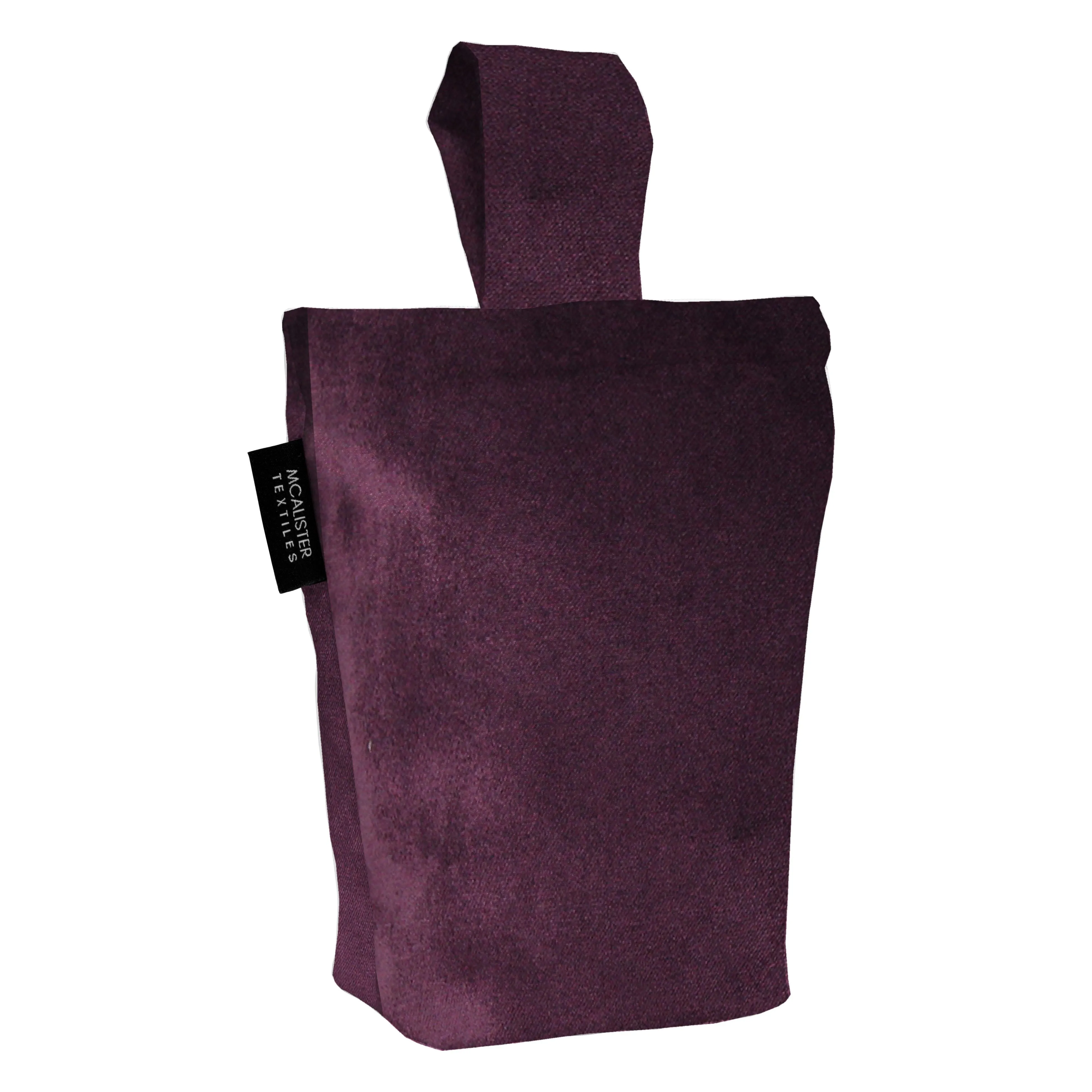 Matt Aubergine Purple Velvet Doorstop