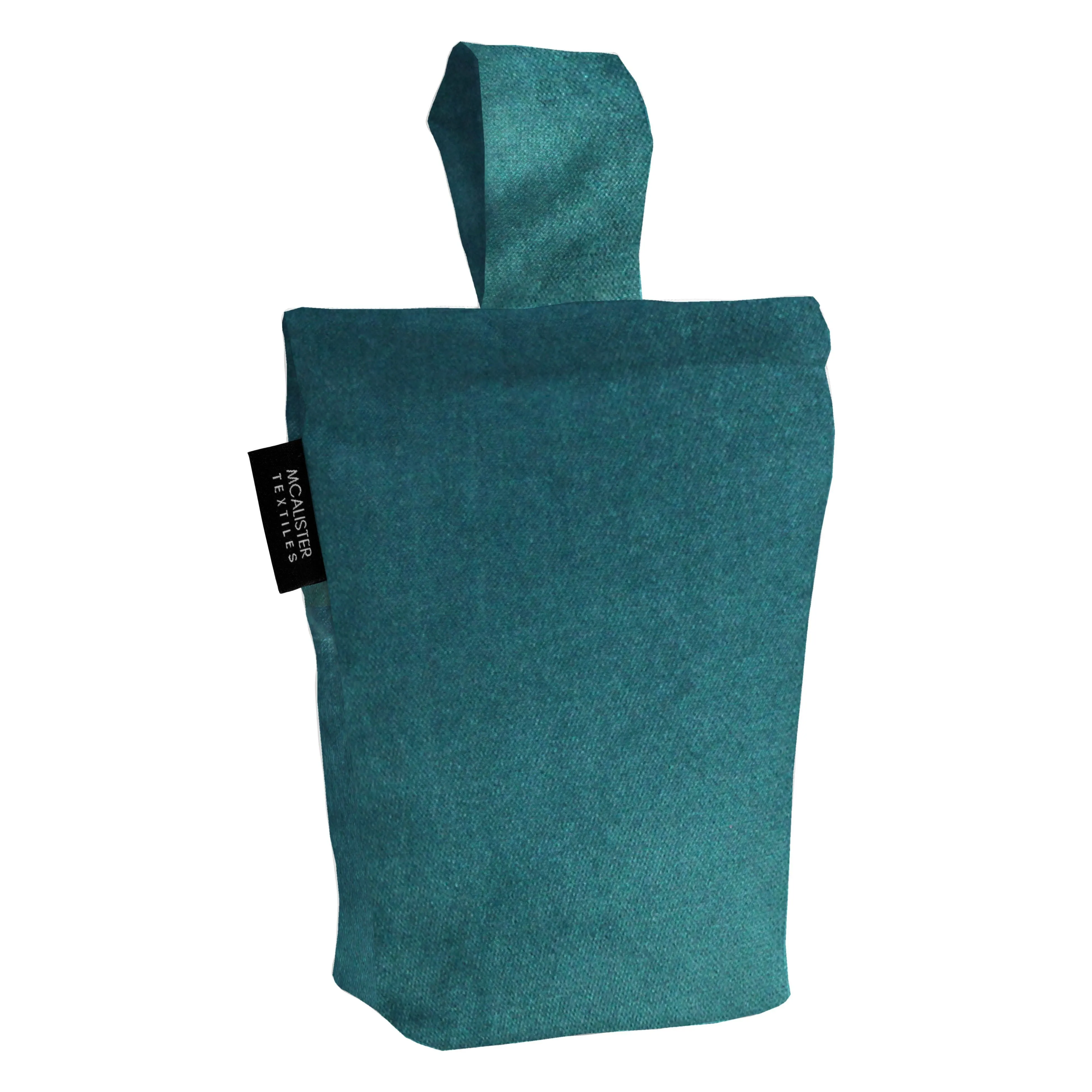 Matt Blue Teal Velvet Doorstop